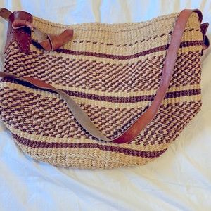 Nice straw purse or beach bag. Handmade